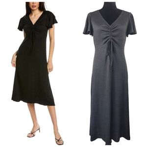 NWT Max Studio casual midi dress black color flutter short sleeve size M